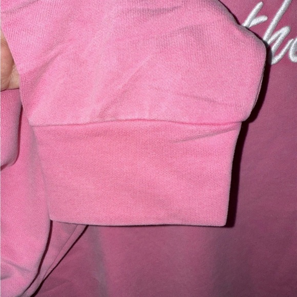 Women’s XL Barbie Pink Soft Plush Relaxed Sweatshirt “here For The Pie” - Picture 6 of 8